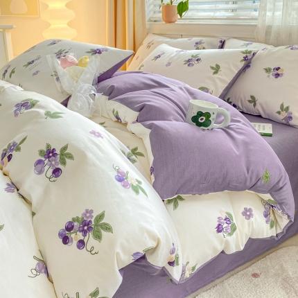 91家纺网 家纺一手货源 找家纺 （总）黑马家居 2025新款全棉喷气13070印花四件套