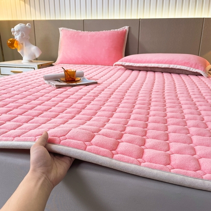 尚舒雅 塔芙蓉牛奶绒床垫软垫法兰绒垫子学生宿舍床褥 粉色