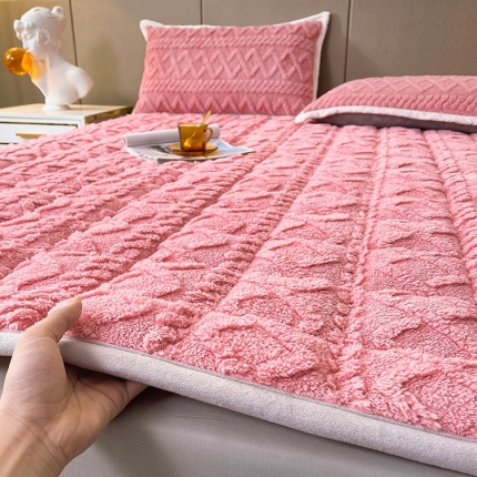 尚舒雅 塔芙蓉牛奶绒床垫软垫法兰绒垫子宿舍床褥 粉色