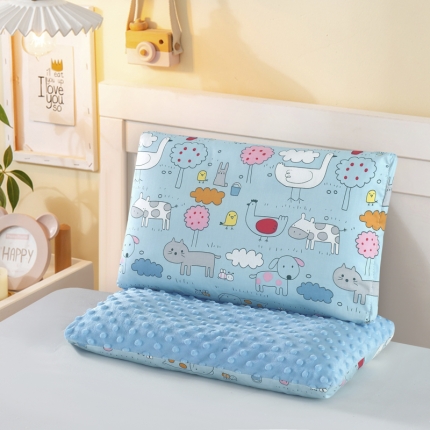 91家纺网 家纺一手货源 找家纺 冬巢2023新款可拆卸纯棉133*72安抚豆豆绒儿童枕头枕芯