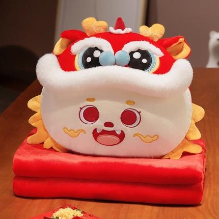 91家纺网 家纺一手货源 找家纺 (总) 仟亿莱 2023新款醒狮龙二合一抱枕毯