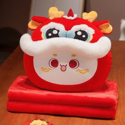 91家纺网 家纺一手货源 找家纺 (总) 仟亿莱 2023新款醒狮龙二合一抱枕毯