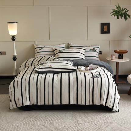 91家纺网 家纺一手货源 找家纺 （总）风向标 2023新款牛奶绒印花绣花国风系列-霁月青松