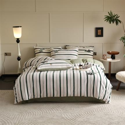 91家纺网 家纺一手货源 找家纺 （总）风向标 2023新款牛奶绒印花绣花国风系列-霁月青松