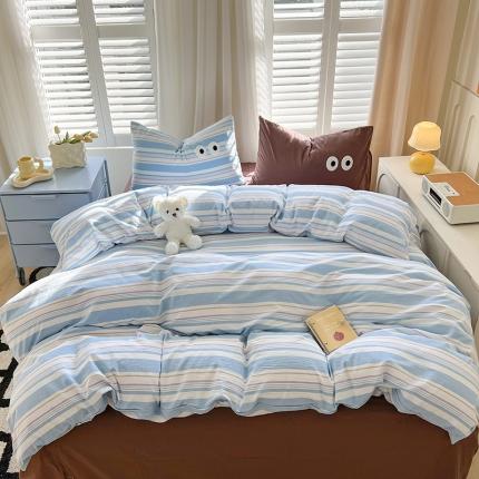 91家纺网 家纺一手货源 找家纺 （总）贝扬思 2025新款大眼睛水洗云朵棉简约系列四件套