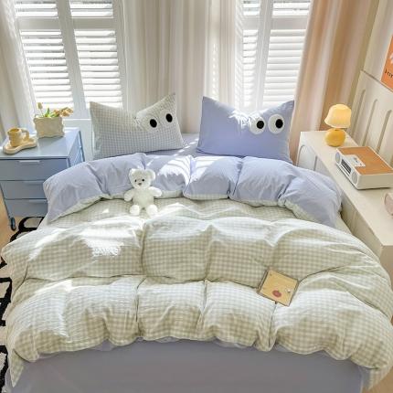 91家纺网 家纺一手货源 找家纺 （总）贝扬思 2025新款大眼睛水洗云朵棉简约系列四件套