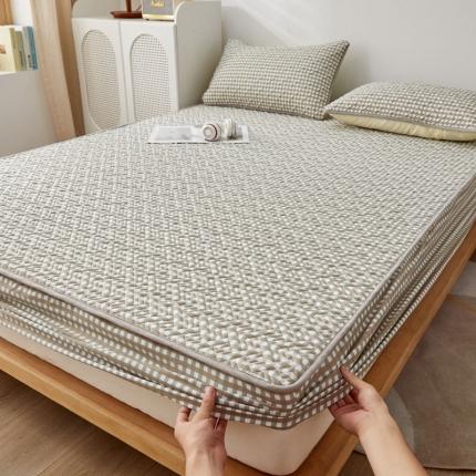 91家纺网 家纺一手货源 找家纺 （总）暖季 2025新款无印风水洗棉-玉米纤维夹棉床笠