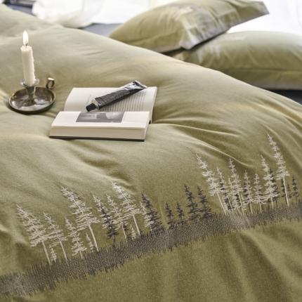 云胡 2023新款加厚纯棉轻奢陶瓷软磨毛四件套 挪威森林-仙踪绿