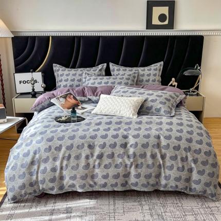 91家纺网 家纺一手货源 找家纺 （总）仟网汇 2024新款磨毛一字绣印花居家四件套