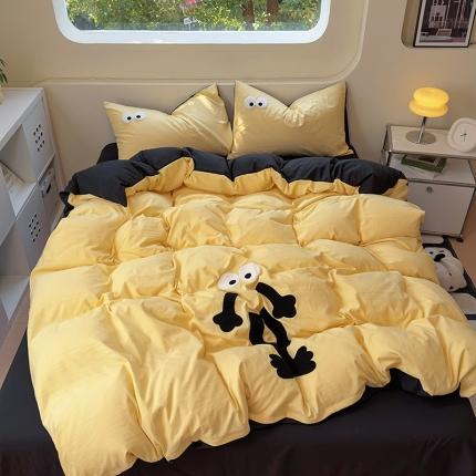 91家纺网 家纺一手货源 找家纺 （总）阿曼达 2023新款亲肤水洗m大眼毛巾绣四件套