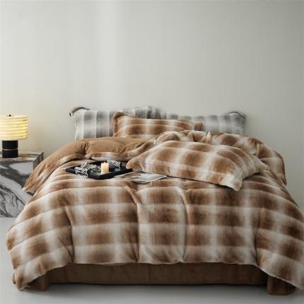 91家纺网 家纺一手货源 找家纺 （总）安莱生活 2023年新品皮草绒高端四件套