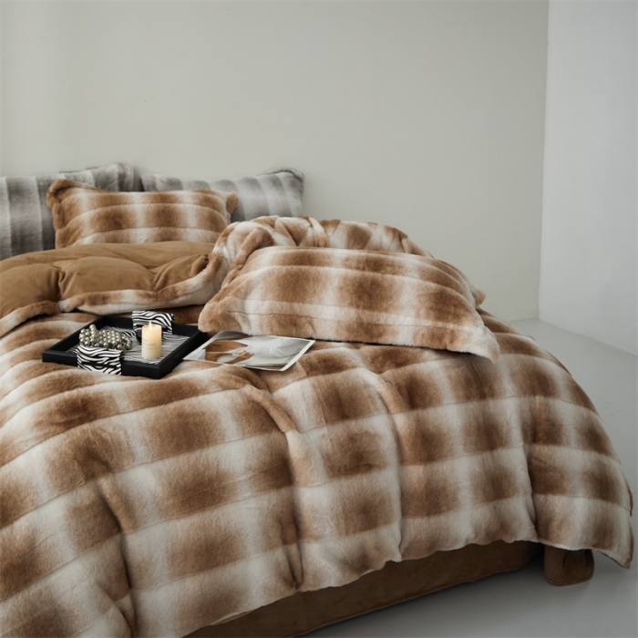 91家纺网 家纺一手货源 找家纺 安莱生活 2023年新品皮草绒高端四件套 皮草绒-巴斯