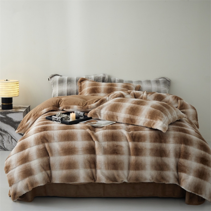 91家纺网 家纺一手货源 找家纺 安莱生活 2023年新品皮草绒高端四件套 皮草绒-巴斯