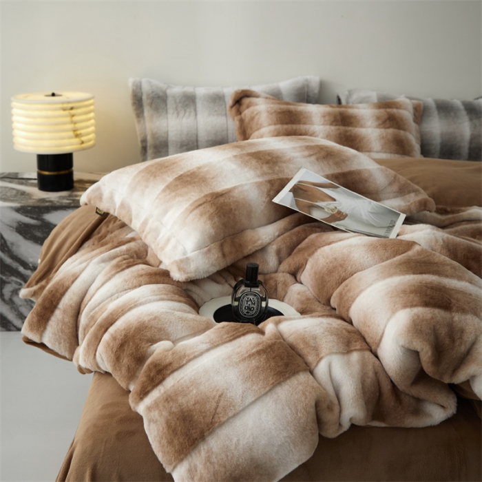 91家纺网 家纺一手货源 找家纺 安莱生活 2023年新品皮草绒高端四件套 皮草绒-巴斯