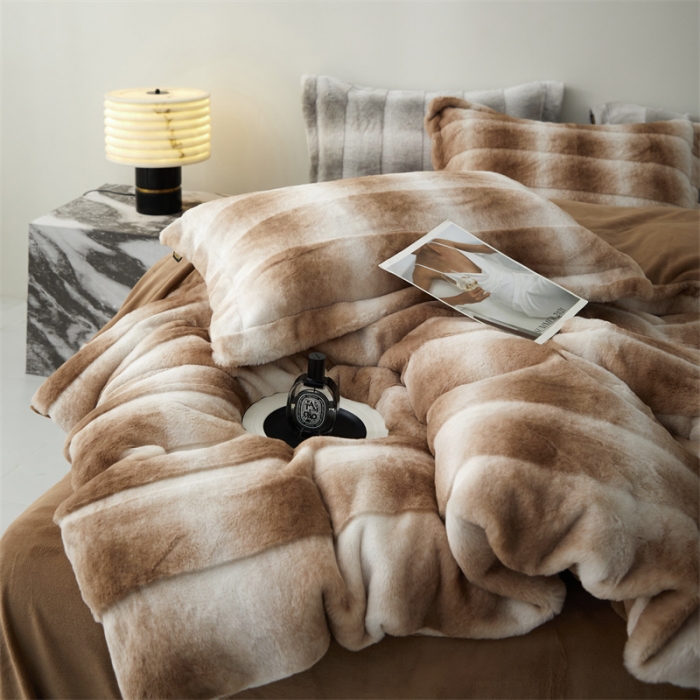 91家纺网 家纺一手货源 找家纺 安莱生活 2023年新品皮草绒高端四件套 皮草绒-巴斯