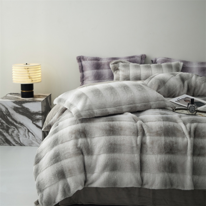 91家纺网 家纺一手货源 找家纺 安莱生活 2023年新品皮草绒高端四件套 皮草绒-布朗尼