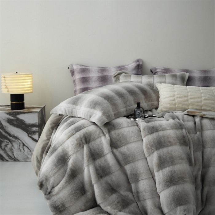 91家纺网 家纺一手货源 找家纺 安莱生活 2023年新品皮草绒高端四件套 皮草绒-布朗尼