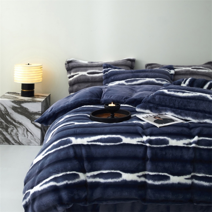 91家纺网 家纺一手货源 找家纺 安莱生活 2023年新品皮草绒高端四件套 皮草绒-德克萨斯