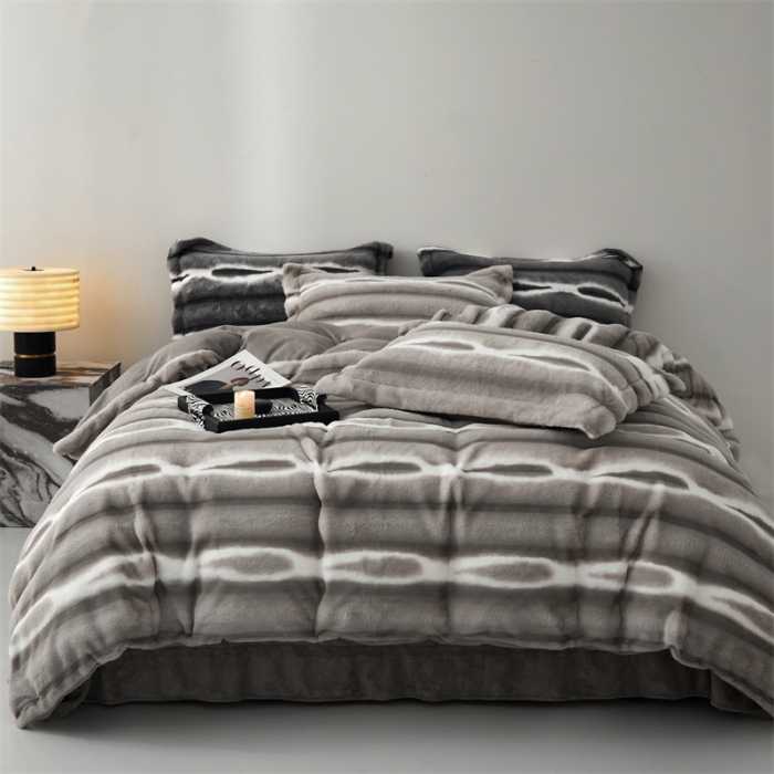 91家纺网 家纺一手货源 找家纺 安莱生活 2023年新品皮草绒高端四件套 皮草绒-莫奈