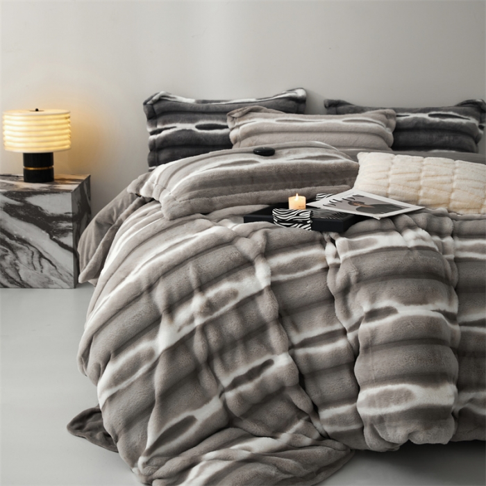 91家纺网 家纺一手货源 找家纺 安莱生活 2023年新品皮草绒高端四件套 皮草绒-莫奈