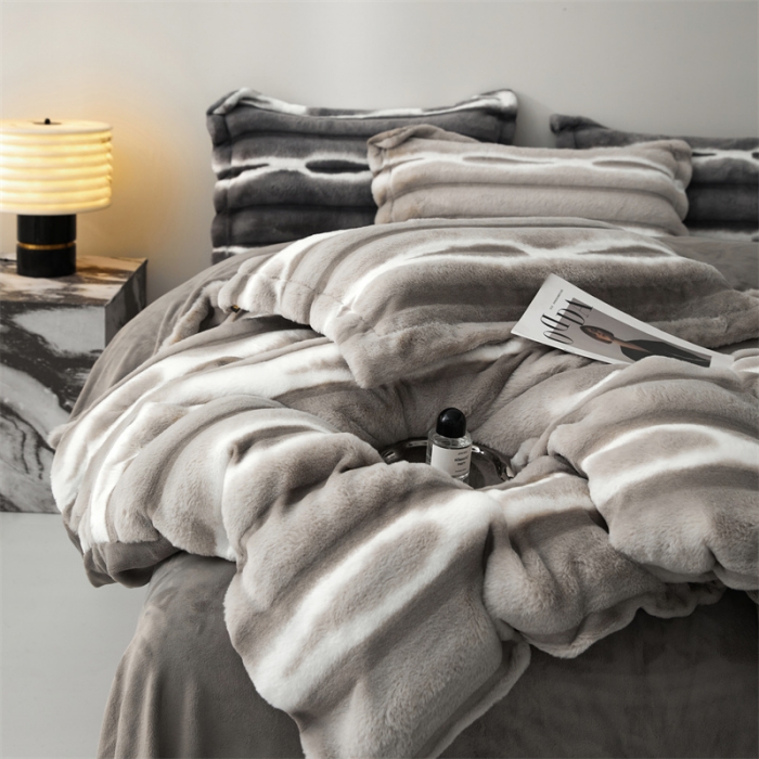 91家纺网 家纺一手货源 找家纺 安莱生活 2023年新品皮草绒高端四件套 皮草绒-莫奈