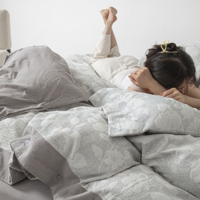 91家纺网 家纺一手货源 找家纺 （总）安莱生活 2023新品双层纱大提花高奢工艺款四件套花都