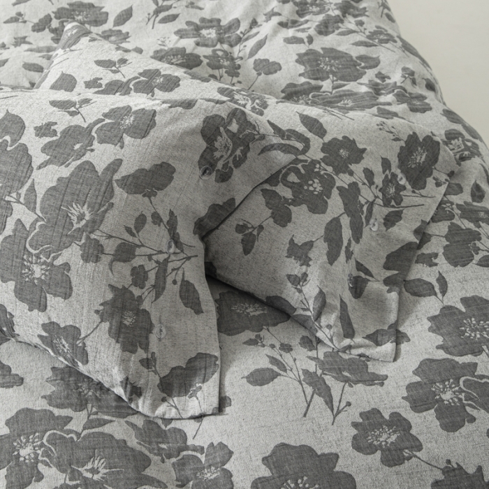 91家纺网 家纺一手货源 找家纺 安莱生活 2023新品双层纱大提花高奢工艺款四件套花都 花都--灰色