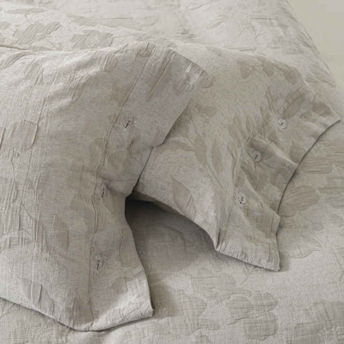 91家纺网 家纺一手货源 找家纺 安莱生活 2023新品双层纱大提花高奢工艺款四件套花都 花都--咖色