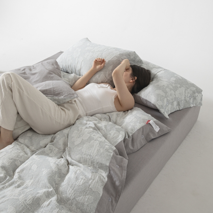 91家纺网 家纺一手货源 找家纺 安莱生活 2023新品双层纱大提花高奢工艺款四件套花都 花都--银灰