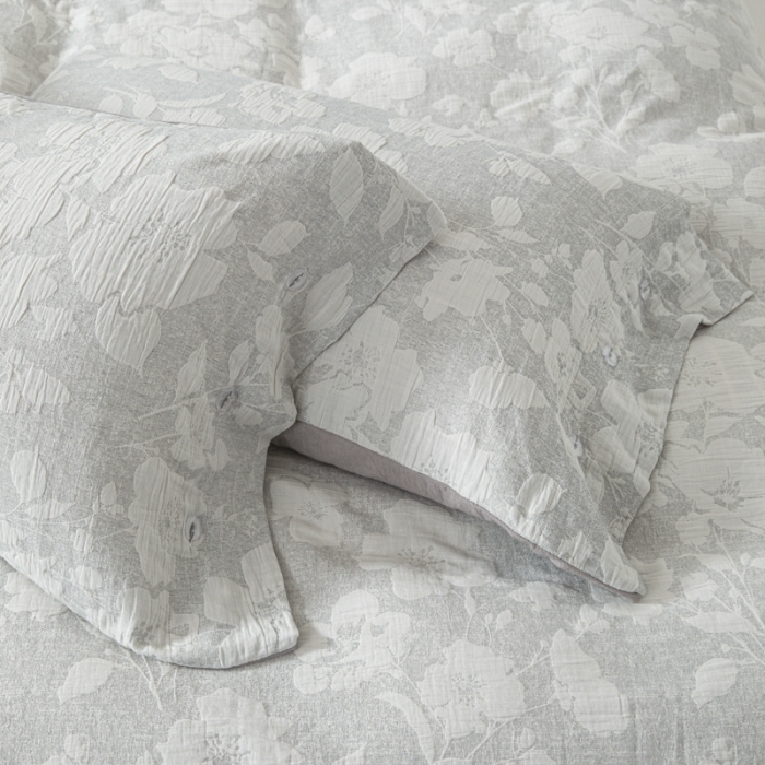 91家纺网 家纺一手货源 找家纺 安莱生活 2023新品双层纱大提花高奢工艺款四件套花都 花都--银灰