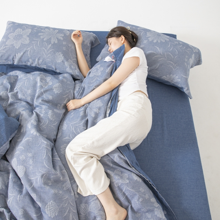 91家纺网 家纺一手货源 找家纺 （总）安莱生活 2023新品双层纱大提花高奢工艺款四件套馥香