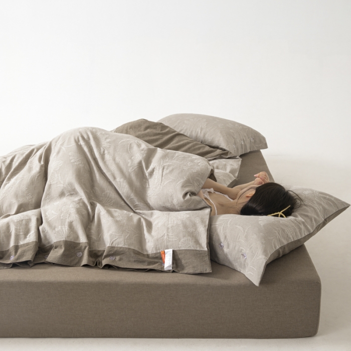 91家纺网 家纺一手货源 找家纺 安莱生活 2023新品双层纱大提花高奢工艺款四件套馥香 馥香--咖色