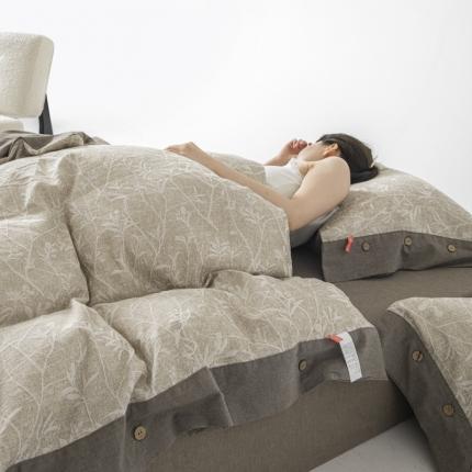 91家纺网 家纺一手货源 找家纺 （总）安莱 双层纱大提花高奢工艺款疯狂生长系列四件套