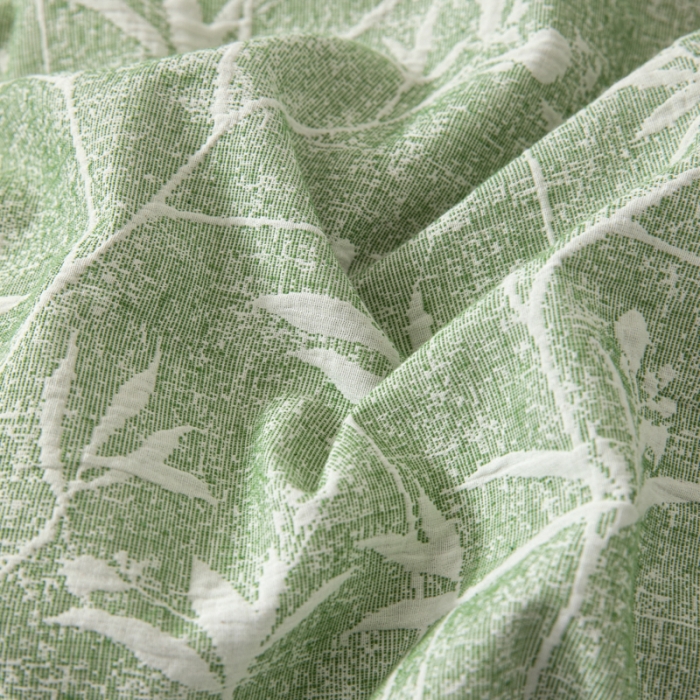 91家纺网 家纺一手货源 找家纺 安莱 双层纱大提花高奢工艺款疯狂生长系列四件套 春意生长--草绿