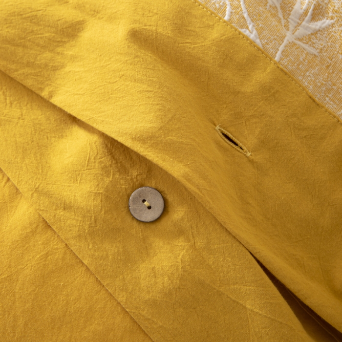 91家纺网 家纺一手货源 找家纺 安莱 双层纱大提花高奢工艺款疯狂生长系列四件套 春意生长--姜黄