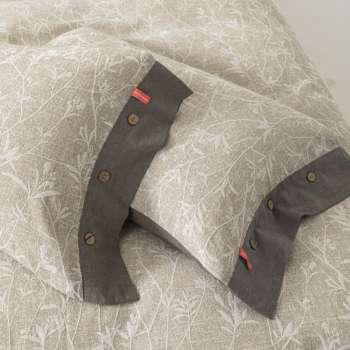 91家纺网 家纺一手货源 找家纺 安莱 双层纱大提花高奢工艺款疯狂生长系列四件套 春意生长--咖色