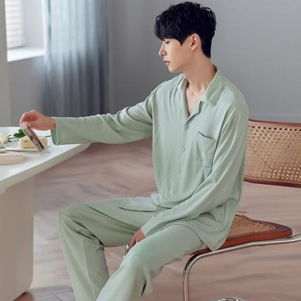 91家纺网 家纺一手货源 找家纺 洛兰沙 纯棉情侣睡衣开衫长袖长裤家居服可外穿