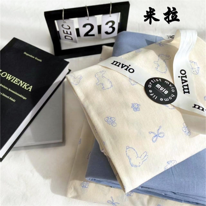 91家纺网 家纺一手货源 找家纺 荣轩家居 2023新款全棉针织棉套件米拉