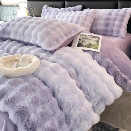 91家纺网 家纺一手货源 找家纺 （总）爱家 2023新款炫彩兔毛绒四件套【10万+备货】