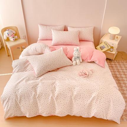 91家纺网 家纺一手货源 找家纺 千朵 2023新款棉加绒豆豆绒四件套 爱茉莉