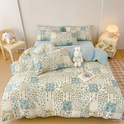 91家纺网 家纺一手货源 找家纺 （总）千朵 2023新款棉加绒豆豆绒四件套