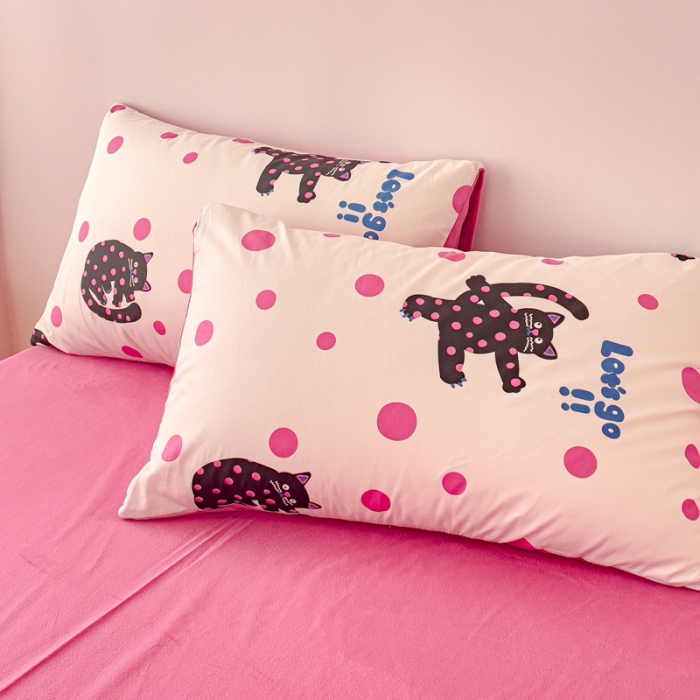 91家纺网 家纺一手货源 找家纺 千朵 2023新款棉加绒豆豆绒四件套 波点猫