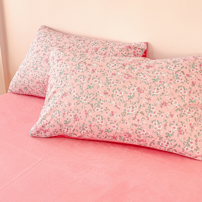 91家纺网 家纺一手货源 找家纺 千朵 2023新款棉加绒豆豆绒四件套 蔓春