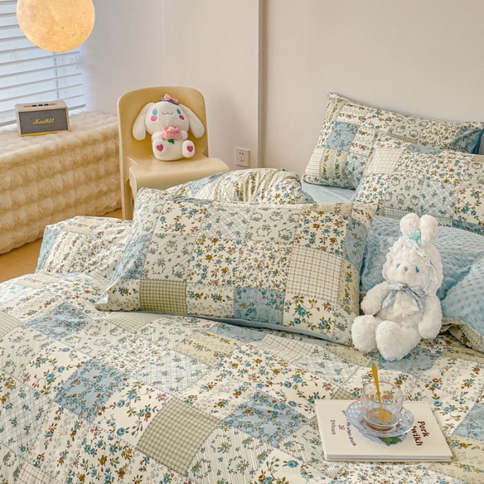 91家纺网 家纺一手货源 找家纺 千朵 2023新款棉加绒豆豆绒四件套 欧若拉