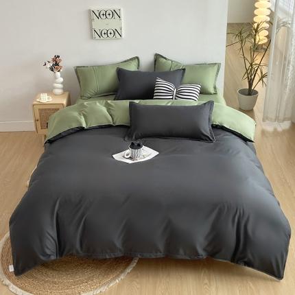 91家纺网 家纺一手货源 找家纺 （总）楠沐 2025年新款纯色双拼水洗棉柔感被套