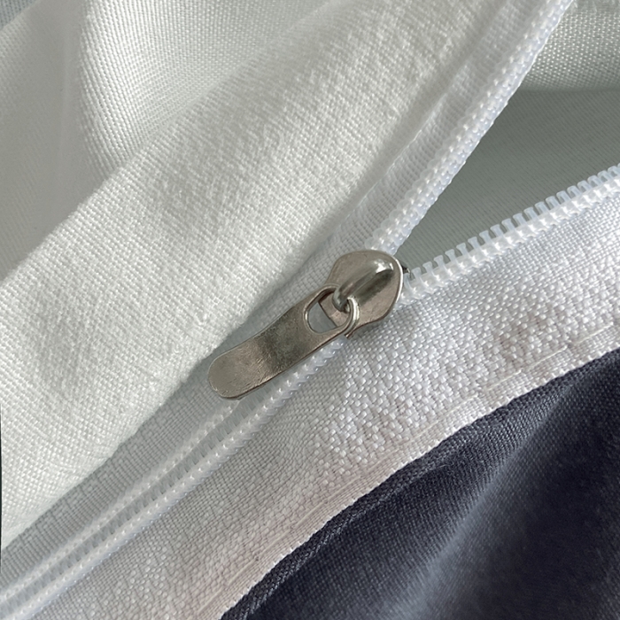 91家纺网 家纺一手货源 找家纺 楠沐 2025年新款纯色双拼水洗棉柔感四件套 白蓝灰