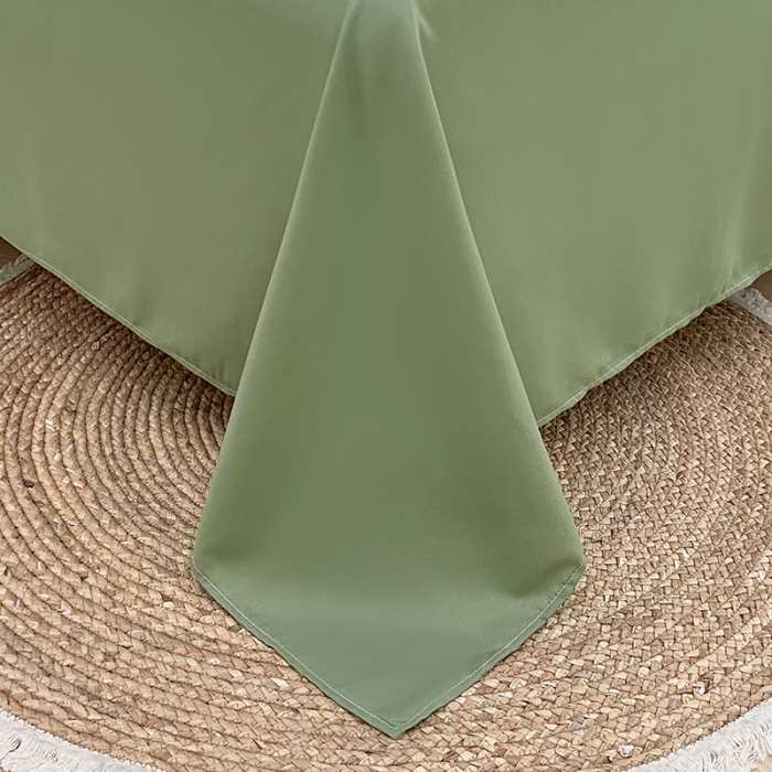 91家纺网 家纺一手货源 找家纺 楠沐 2025年新款纯色双拼水洗棉柔感四件套 果绿+耀夜黑