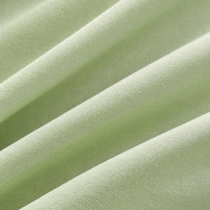 91家纺网 家纺一手货源 找家纺 楠沐 2025年新款纯色双拼水洗棉柔感四件套 奶绿+深绿