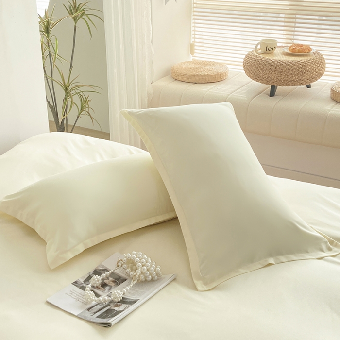 91家纺网 家纺一手货源 找家纺 （总）楠沐 2025年新款纯色双拼水洗棉柔感四件套