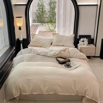 91家纺网 家纺一手货源 找家纺 （总）华超针织 2024新款全棉亲肤60S密拷边四件套